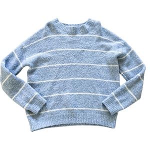 Lush blue and white sweater